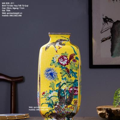 BÌNH TỨ GIÁC HỌA TIẾT TỨ QUÝ